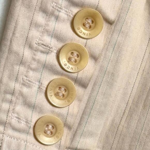 VINCE 8 Light Pink Blush Button-Front Pinstriped Blazer Jacket Pockets - Picture 6 of 13